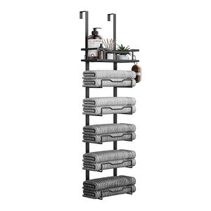 Portasciugamani <span class=keywords><strong>da</strong></span> bagno in ferro battuto a muro portasciugamani mensola a più livelli per bagni - Product Image 4