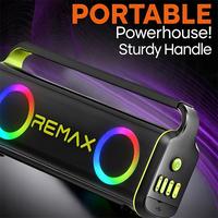 Enceinte Bluetooth portable Remax avec batterie rechargeable, lumière annulaire RGB, enceinte sans fil avec 1 micro sans fil pour fêtes à domicile et extérieur