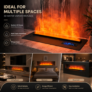 <span class=keywords><strong>Chimenea</strong></span> Moderna Inteligente de Vapor de Agua <span class=keywords><strong>con</strong></span> Control por Aplicación, Llama 3D, Inserto Eléctrico para Sala de Estar, Uso Interior - Product Image 6