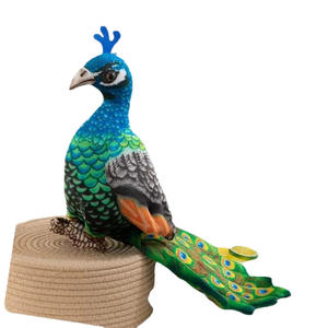 Animal simulé Paon à <span class=keywords><strong>plumes</strong></span> bleues Peluche Animal Oiseau Photographie Prop Poupée simulée Figurine Poupée Jouet - Product Image 5