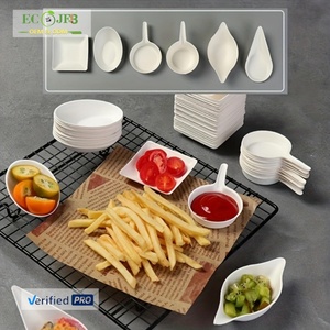 ECO JFB 2025 OEM High Quality Biodegradable Sugarcane Bagasse Sauce Dish <strong>Plate</strong> Food Tasting <strong>Disposable</strong> <strong>Plates</strong> - Product Image 5
