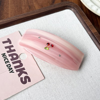 Pinces à cheveux en acétate cerise douce avec strass, Pinzas Para El Cabello, Haarspangen cerise ambre délicat