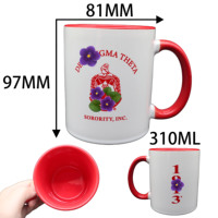 Tasses en céramique les plus populaires de la sororité grecque DST 11 oz pour une utilisation en vacances, logo de promotion personnalisé, tasse à sublimation en céramique