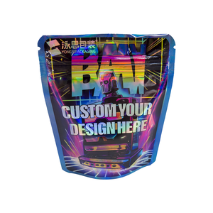 מיילר שקיות אריזה לעמוד כיס 3.5 <span class=keywords><strong>Ziplock</strong></span> מודפס מזון אחסון קטן ילד מיקוד לוגו לשימוש חוזר הולוגרפית ריח שקיות - Product Image 4