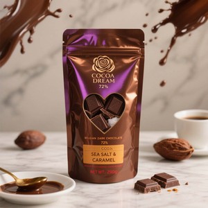 Premium Temperature Resistant <strong>Chocolate</strong> Bags 500g Custom Printed Valentine <strong>Chocolate</strong> Stand up Pouch - Product Image 2