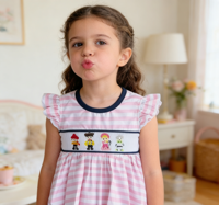 Robe d'été rayée à volants pour filles, style ODM Yihui, idéale pour les vacances à la plage, pour enfants de 1 à 8 ans