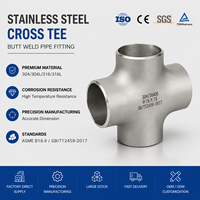 Raccords de tuyauterie croisés égaux à quatre voies en acier inoxydable soudé SS304/316L, OEM, fournisseur de Wenzhou