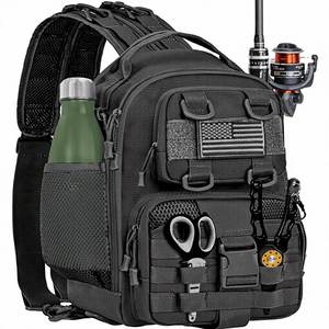 Mochila Táctica de Mezclilla para Pesca con Compartimento para Portátil, Ligera y Resistente al Agua, Unisex, Negra - Product Image 1
