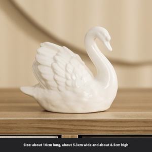 Nórdico creativo sala de estar estudio Animal bonsái decoraciones para el hogar negro blanco pareja Cisne cerámica pequeños adornos ecológicos - Product Image 6