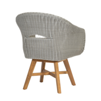 Ensemble de 2 chaises de salle à manger d'extérieur, fauteuils de patio en rotin PE pour jardin, balcon, véranda, terrasse, café, restaurant