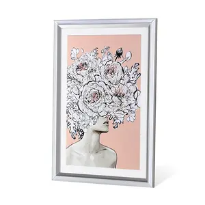 Peinture imprimée d'art mural en résine époxy pour femmes, 3D, texturée, abstraite, belle fleur, cristal