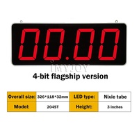 Jam Permainan Besar Layar LED Merah Kronometer Digital Stopwatch dengan Tombol Mulai Berhenti Jam Digital LED