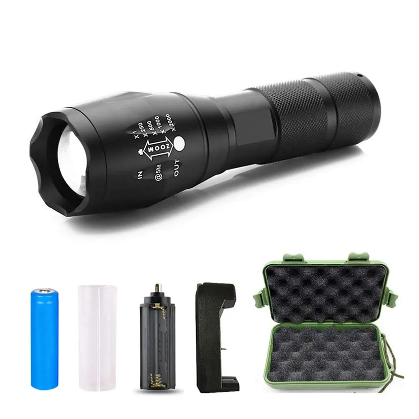Multipurpose T6 Brightest Portable 5000 Lm 18650 USB Rechargeable Metal Power EDC Tactical LED Mini Torch Flashlight