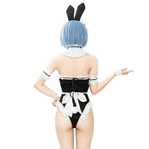 Costume de <span class=keywords><strong>cosplay</strong></span> Ram et <span class=keywords><strong>Rem</strong></span> inspiré de l'anime pour Halloween, tenue de lapin sexy, uniforme de femme de chambre, tenue sexy pour femmes adultes, sous-vêtements sexy - Product Image 3