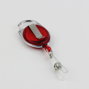 De forma Oval blanco sólido Color retráctil mosquetón insignia carrete - Product Image 4