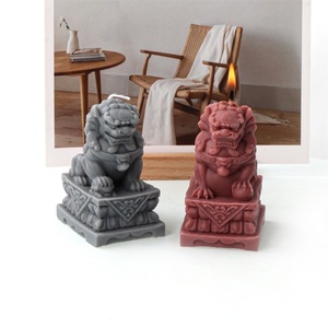 <span class=keywords><strong>Moule</strong></span> en silicone 3D Lion Auspicieux Écologique pour la création de statues Kirin, de bougies en résine et de figurines d'animaux en plâtre, fait main, pour décoration de bureau - Product Image 3