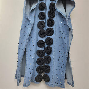 Nouveau pantalon en jean à jambes larges avec fleurs 3D faites à la main à lacets pour femmes Sehe Fashion - Product Image 5