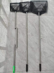<span class=keywords><strong>Aquarium</strong></span> Fish Tank Filet de pêche carré télescopique en acier inoxydable Filet de pêche à trois sections - Product Image 6