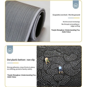 Alfombra <span class=keywords><strong>de</strong></span> Entrada <span class=keywords><strong>de</strong></span> Terciopelo Cristalizado, Estilo Chino, Color Rojo, Antideslizante, Resistente a la Suciedad, Fácil <span class=keywords><strong>de</strong></span> Limpiar, para el Hogar - Product Image 4