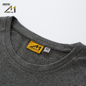 Aonesport Men's Long Sleeve Knitted T-<b>Shirt</b> O-Neck Quick Dry Breathable Sporty Fit Regular Size Solid Color <b>100</b>% <b>Polyester</b> - Product Image 5