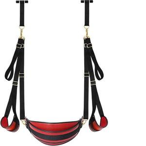 Juguetes sexuales BDSM para puerta, columpio <span class=keywords><strong>sexual</strong></span>, eslingas sexuales de cuero y felpa suave con correas ajustables, esposas de puerta colgantes para piernas - Product Image 6