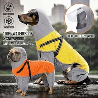 Veste imperméable réglable pour chien avec capuche, en coton et polyester haute densité, coupe-vent d'été pour l'extérieur, avec masque intégré
