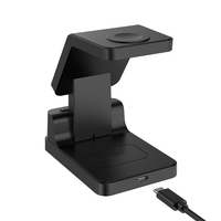 Support de charge sans fil magnétique 5 en 1 avec réveil numérique, station de charge multifonctionnelle pour plusieurs appareils