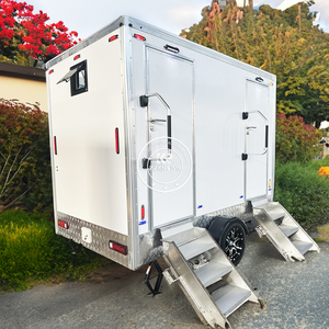 Toilettes portables doubles pour camping extérieur avec cabine de lavage et fonction de massage corporel, remorque WC à 2 portes - Product Image 2
