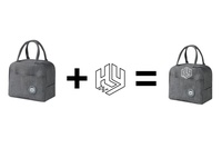 Sac à déjeuner isotherme personnalisable en polyester, sac fourre-tout bento, sac à dos pour étudiants et bureau, sac repas imperméable et anti-huile, épaissi, 1-3L