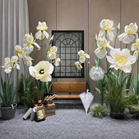 Support de fleurs artificielles géantes en papier blanc Iris pour mariage, jardin, événement, affichage floral commercial, conception personnalisée, usine