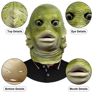 Black Lagoon Kreatur Horror Latex Maske Filmrequisite Halloween Party Rollenspiel Maskerade Kopfbedeckung Anpassbar - Product Image 3