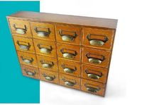 Boîte de rangement murale en bois avec 16 tiroirs, organisateur de médicaments, armoire de pharmacie traditionnelle antique, magasin général