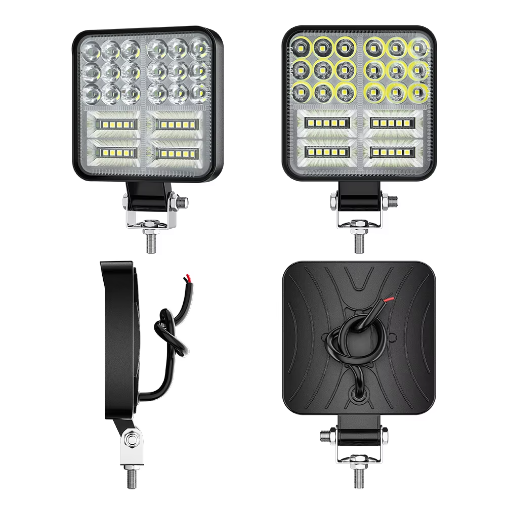 DXZ New H-MINI-F-38 38LED 3-inch 9-80V 12W LED Work Light | Square Spot+Flood Light | Retrofit/Upgrade for Car Truck Motorcycle