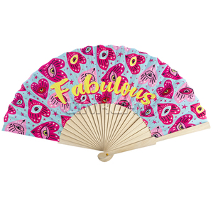 23Cm Bán Buôn Trung Quốc Nhà Máy Gỗ Gấp Tay Fan Hâm Mộ Gỗ Và Bông Fan <span class=keywords><strong>Handmade</strong></span> Tây Ban Nha Tay Người Hâm Mộ Tre Thủ Công Mỹ Nghệ - Product Image 1