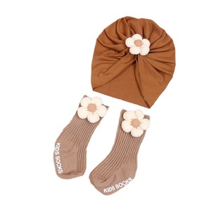 Bonnet en coton automne-hiver et chaussettes antidérapantes pour bébés garçons et filles, nouveau-nés jusqu'à 2 ans, pour usage quotidien, <span class=keywords><strong>plage</strong></span>, fêtes, uni - Product Image 1