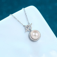 Usine en gros personnalisé 925 chaîne en argent Sterling luxe Moissanite perle pendentif bijoux fins luxe femmes collier de perles