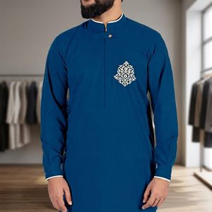 Thobe arabe de haute qualité pour hommes 2026, grande taille, décontracté, brodé, antistatique, en polyester, luxueux - Product Image 4
