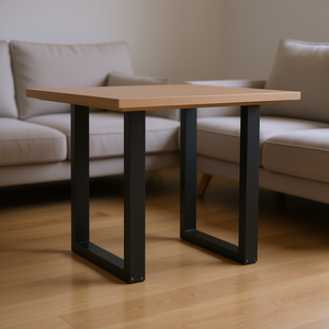 Gambe per Tavolino da Caffè a Forma di U in Acciaio Nero, 27,6 x 28,3 Pollici, Design Industriale Resistente - Product Image 2