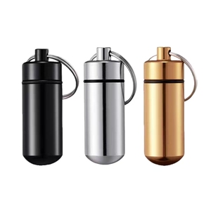 Boîte à pilules en aluminium colorée avec logo personnalisé étui porte-médicaments porte-clés étanche pour médicaments porte-clés capsule mini boîte à pilules porte-clés - Product Image 1