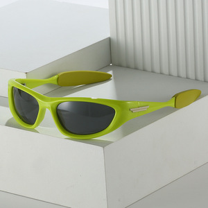 Tendencia de moda Punk logotipo personalizado <span class=keywords><strong>Retro</strong></span> Y2K futurista Wrap Around gafas de sol para hombres ciclismo al aire libre deporte gafas de sol mujeres tonos - Product Image 2