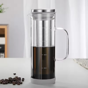 Jarra de Vidrio Resistente al Calor para Café Frío de 800 ml, Hecha a Mano, de Lujo, con Filtro de Acero Inoxidable, en Oferta - Product Image 5