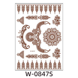 Autocollants de <span class=keywords><strong>tatouage</strong></span> temporaire patchs de transfert d'eau au henné brun maquillage corporel étanche pour les mains et les <span class=keywords><strong>bras</strong></span> - Product Image 6