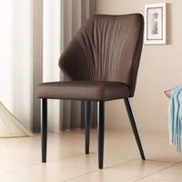 Chaise de salle à manger contemporaine de luxe léger avec dossier, design ergonomique en cuir pour la maison et la restauration
