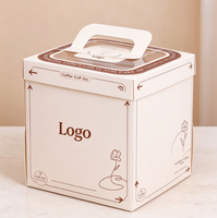 Boîte à mini-gâteaux pour desserts d'anniversaire, boîte en papier biodégradable de qualité alimentaire avec poignée et fenêtre pour la pâtisserie maison