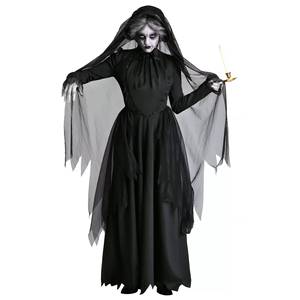 Disfraz de Halloween al por mayor en stock: Capa negra, disfraz de cosplay de novia fantasma, vampiro, bruja malvada - Product Image 5