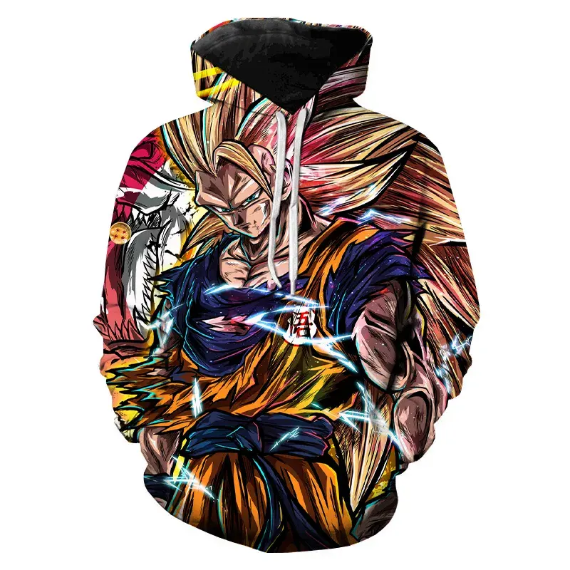 Unisex 3D personalizado Anime Goku Sudadera con capucha impresa gran oferta ocio deportes chaqueta personajes Anime Goku bloques de construcción muñeca Juguetes