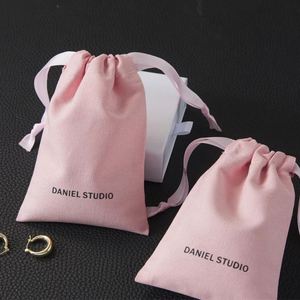 Reusable Plain Organic Cotton Canvas Calico <b>Pouch</b> Eco Friendly <b>Drawstring</b> Bag With Custom Logo Printed - Product Image 2