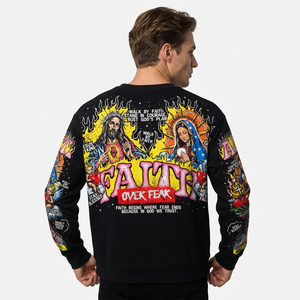 Custom Print Long Sleeve T-Shirt Men's Street Style O-Neck Regular Fit <b>Black</b> Polyester - Product Image 6