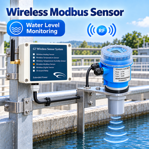 Medidor de Nivel de Agua Ultrasónico Inalámbrico Modbus, Sensor de Monitoreo de Tanques de Líquido RF RS485 para Piscinas y Tanques de Petróleo - Product Image 1