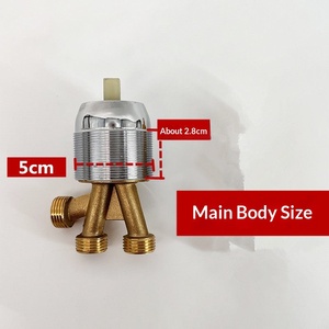Moderne Fußwaschbecken-Armatur mit Heiß-/Kaltwasser-Schalter, Badewannen-Massagehahn, geteilter Typ, Messing/Kupfer, Einhandbedienung - Product Image 2